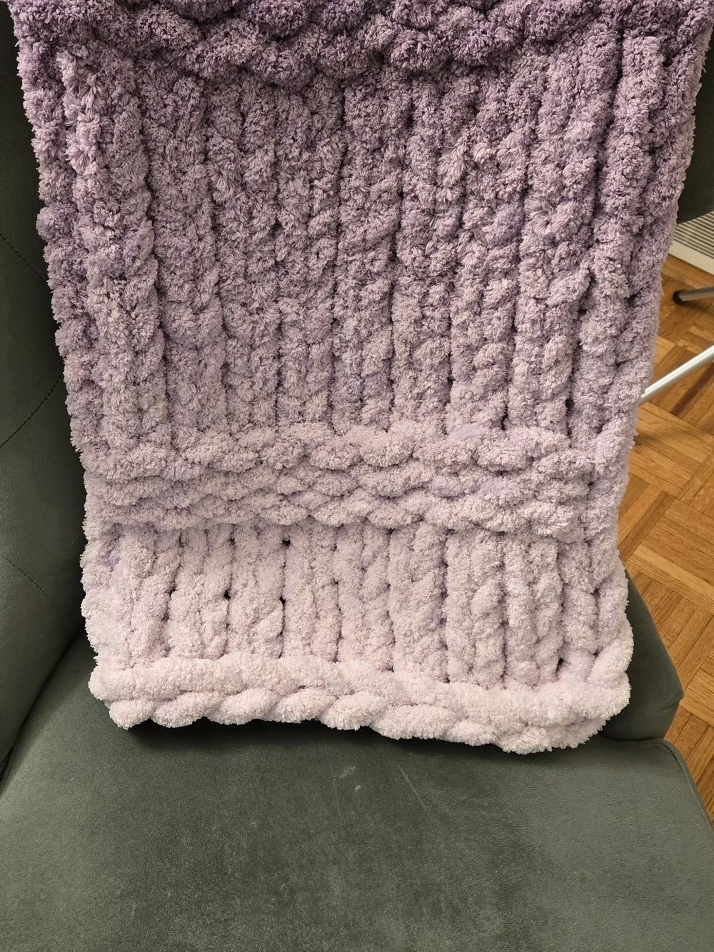 Plush Handmade/HandKnit Lavender Baby Blanket